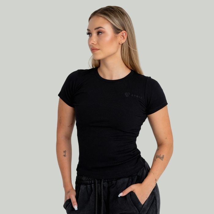 Ženska majica Ribbed Tee Black - STRIX M
