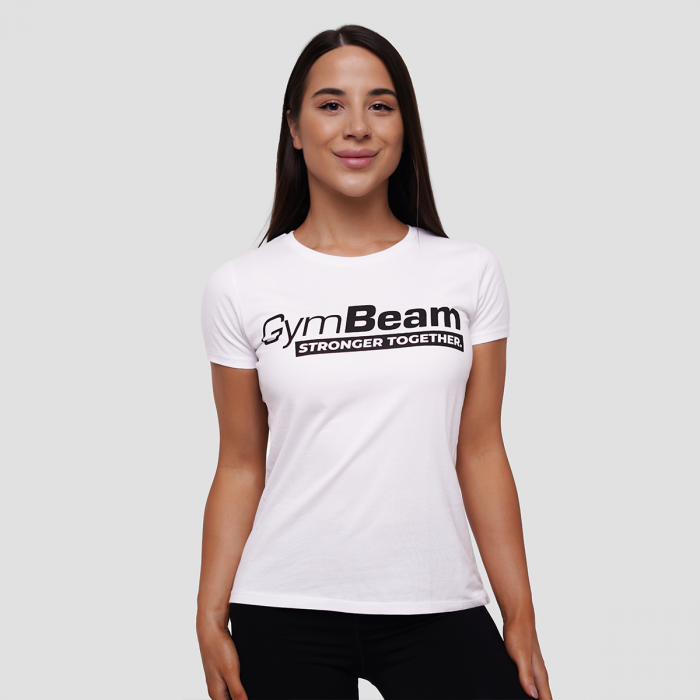 Women‘s Stronger Together T-Shirt White - GymBeam