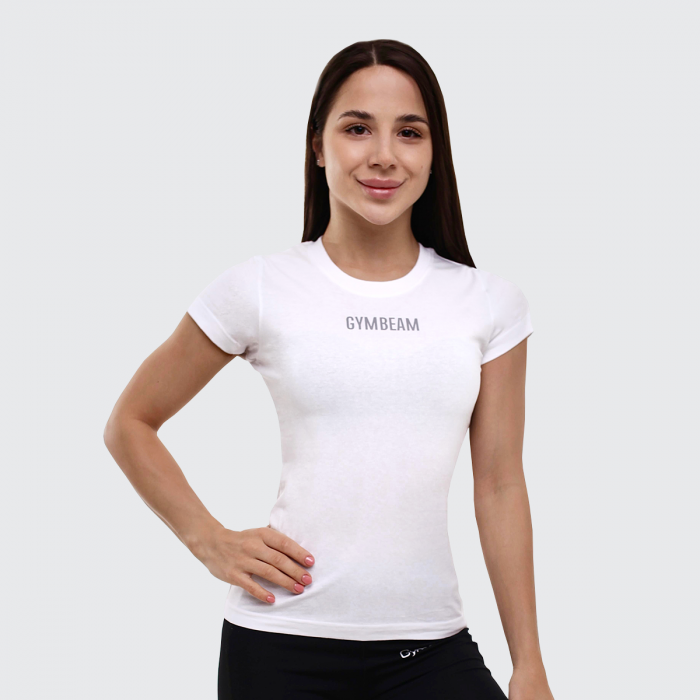 Ženska majica s kratkimi rokavi FIT White - GymBeam