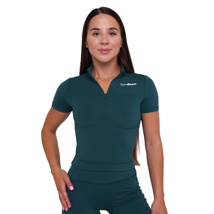 Ženska kratka majica Ignite Dark Green - GymBeam M