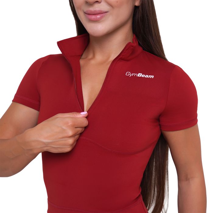 Ženska kratka majica Ignite Dark Red - GymBeam XXL