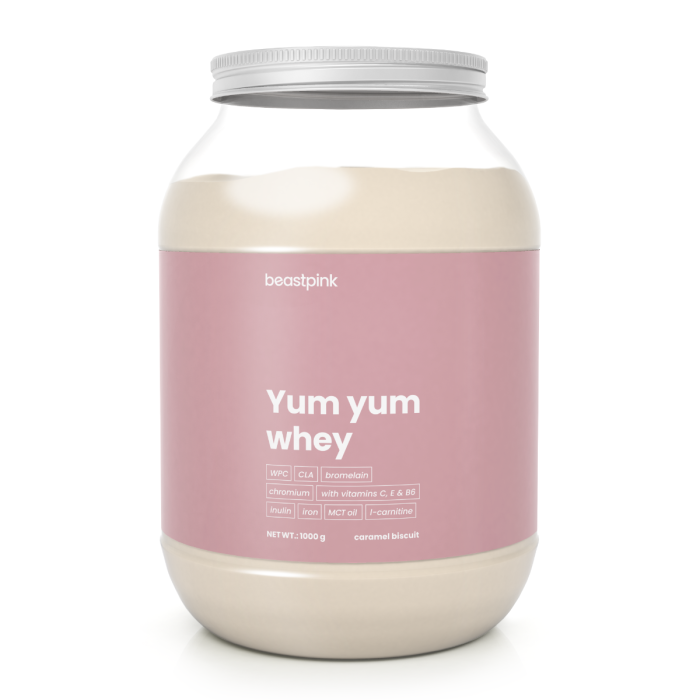 Yum Yum Whey - BeastPink + darili 1000 g - vanilja sladoled