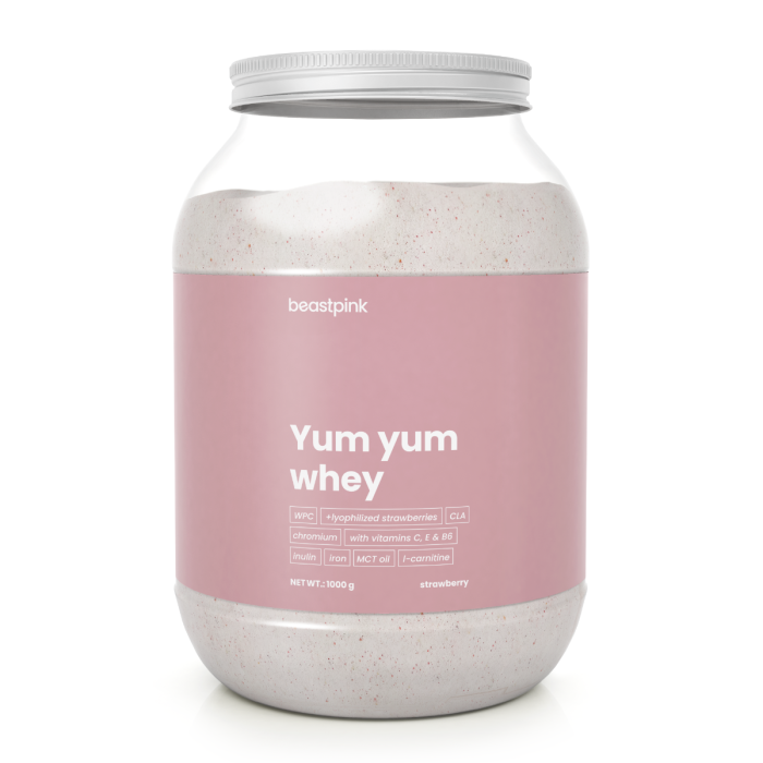 Yum Yum Whey - BeastPink + darili 1000 g - vanilja sladoled