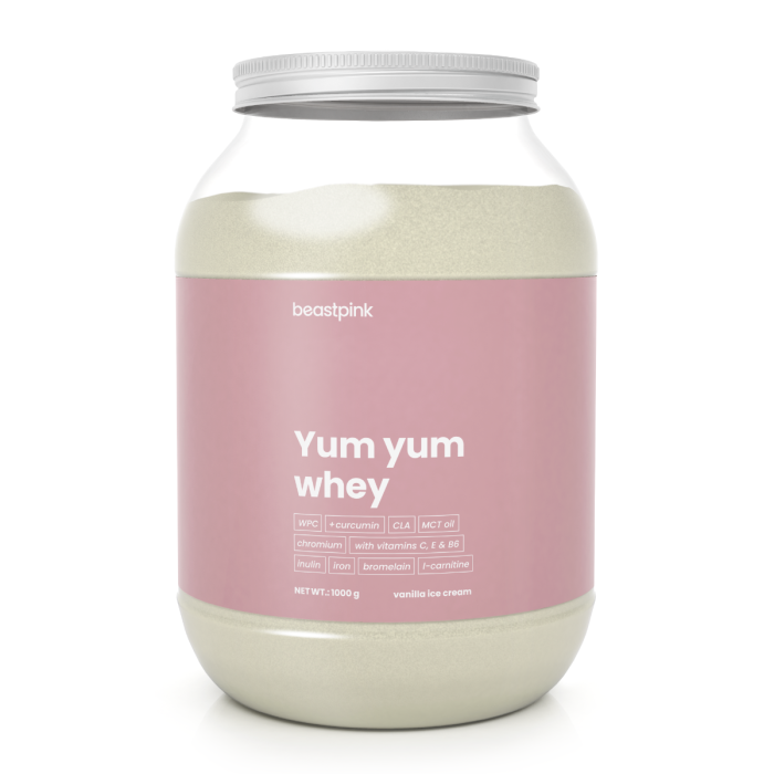 Yum Yum Whey - BeastPink + darili 1000 g - vanilja sladoled