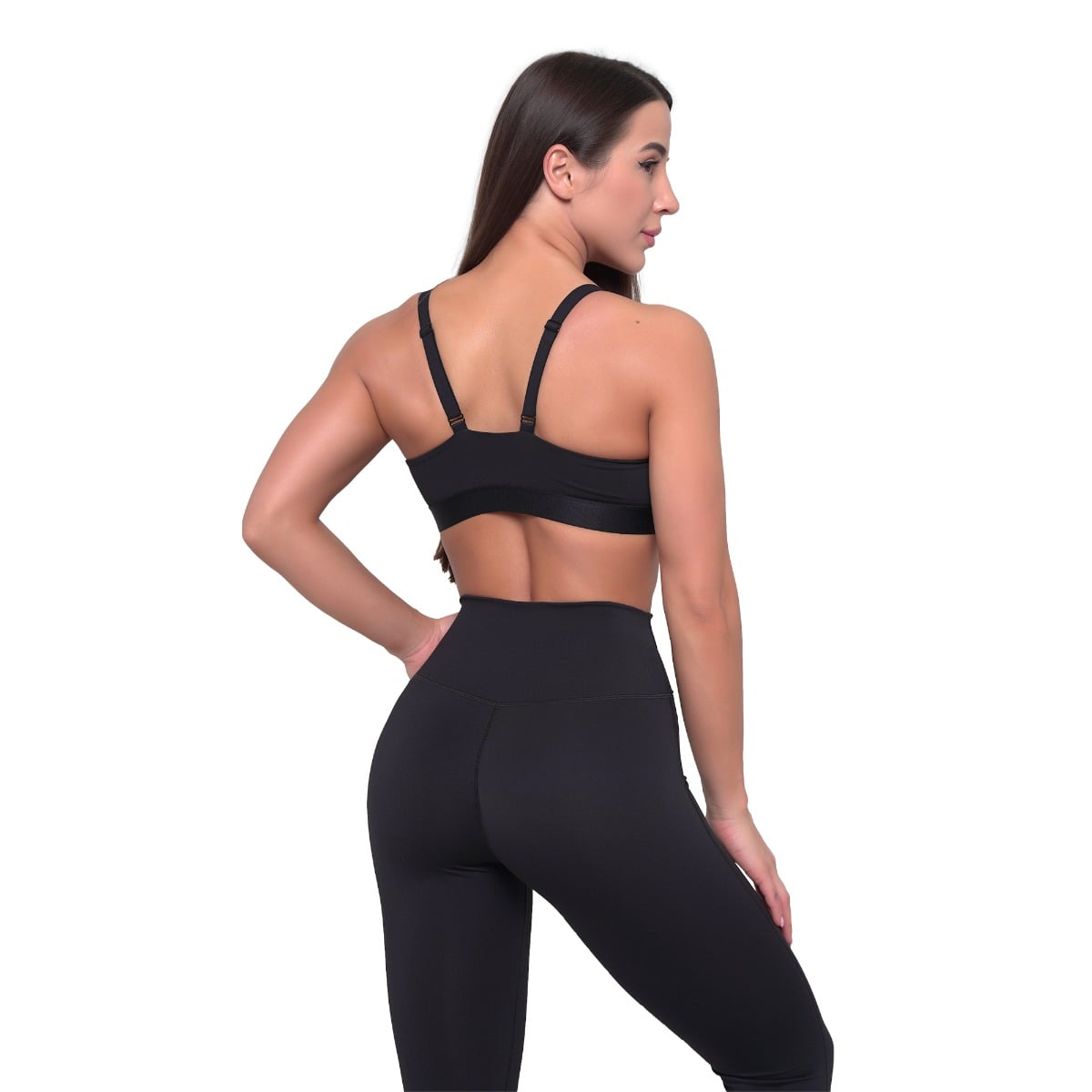 GymBeam Športni nedrček Essence String Black - Velikost: XS | Barva: čierna | Teža: 0,061 g | Pakiranje: 100 · záber 10