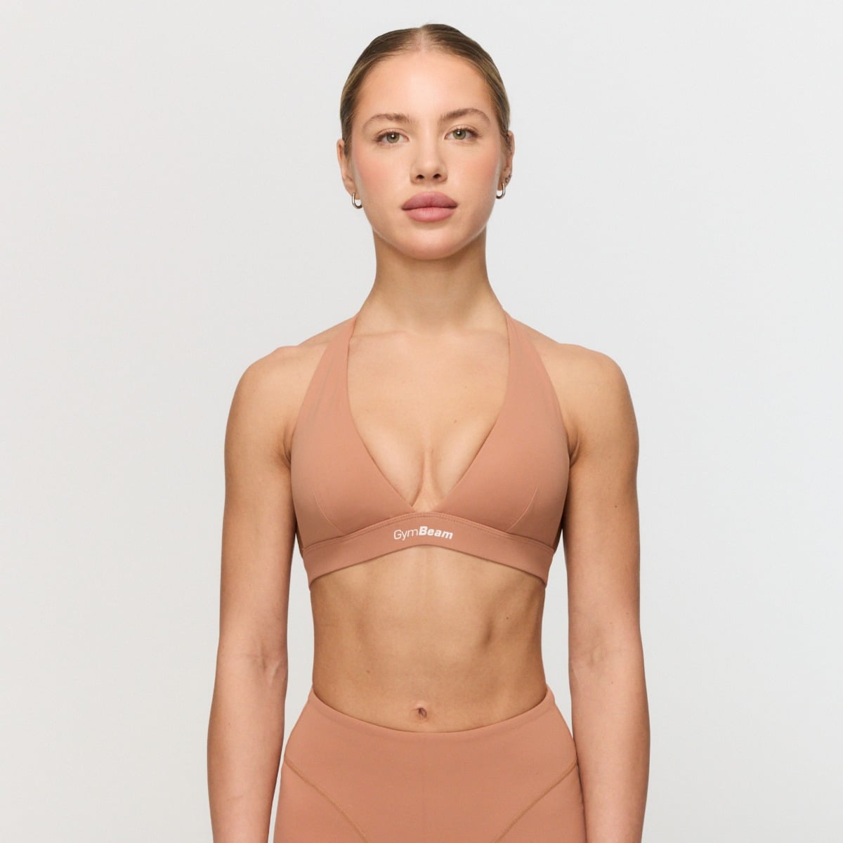 Športni nedrček Halter Fierce Caramel - GymBeam