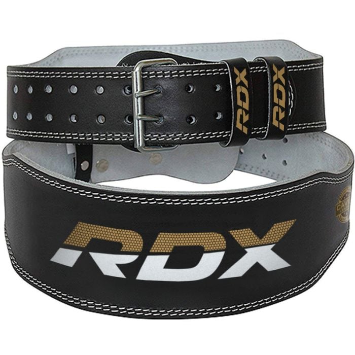 Usnjen fitnes pas 6“ Black/Gold - RDX Sports