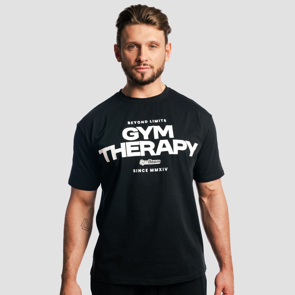 Majica s kratkimi rokavi Gym Therapy Black - GymBeam