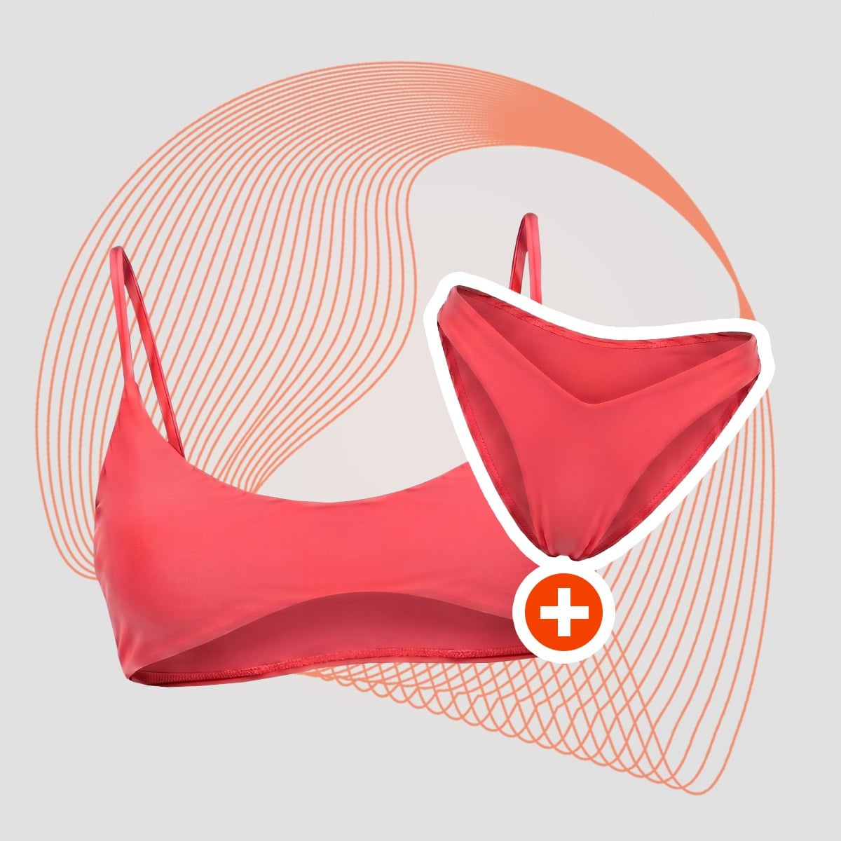 Ženski bikini top HAWAII Red - GymBeam + darilo