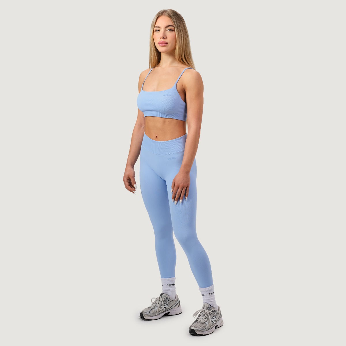 GymBeam Brezšivni športni nedrček NEO Sky - Velikost: XS | Barva: modrá | Teža: 0,091 g | Pakiranje: 123 · záber 8