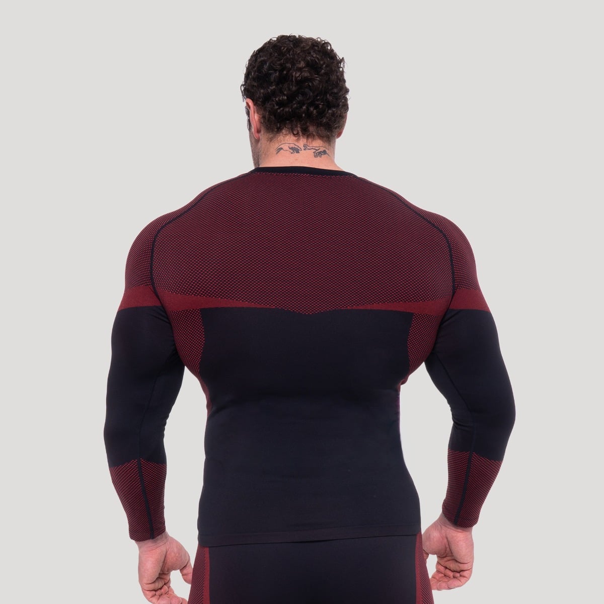 Brezšivna majica z dolgimi rokavi OG1 Black/Red - GymBeam