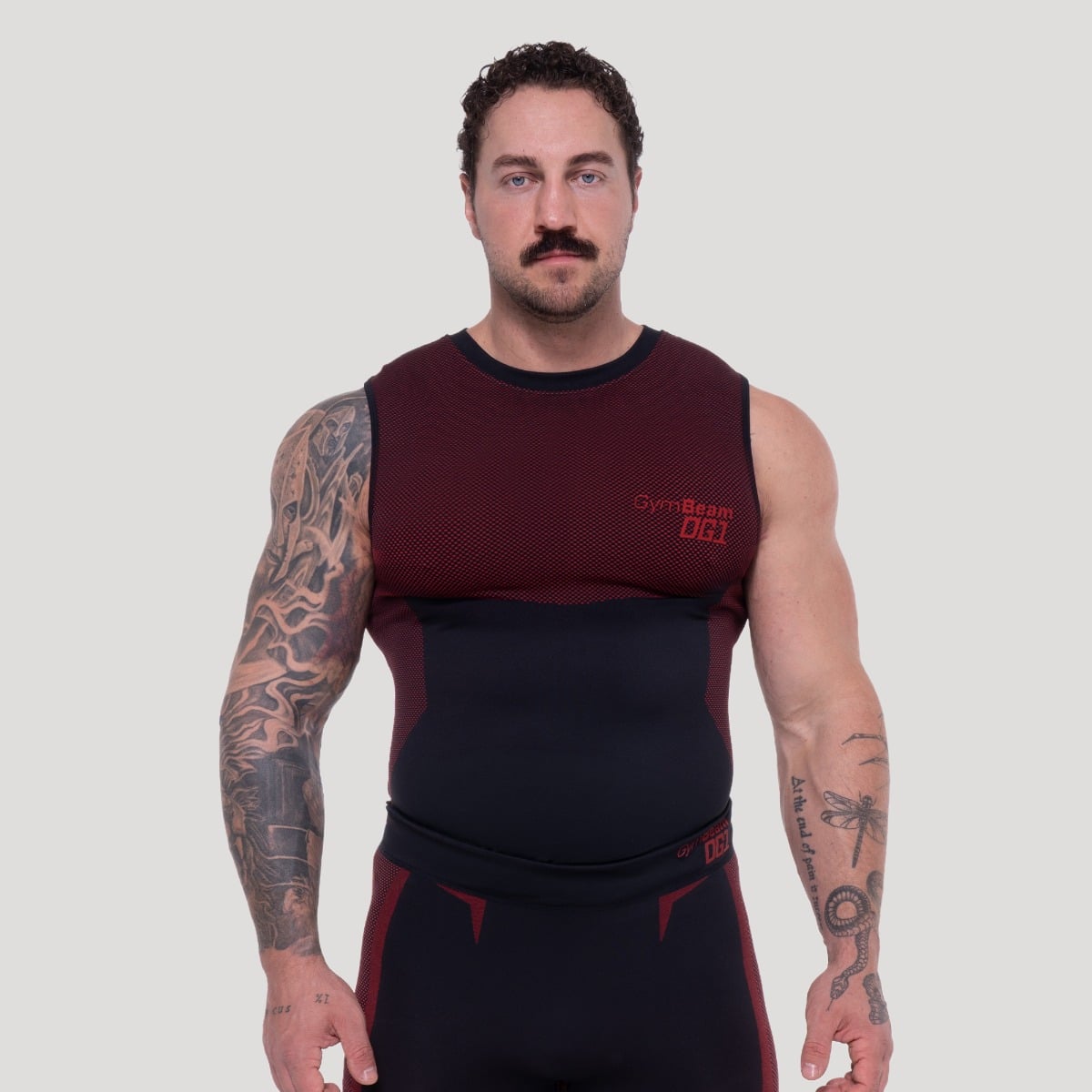 OG1brezšivni top brez rokavov Black/Red - GymBeam