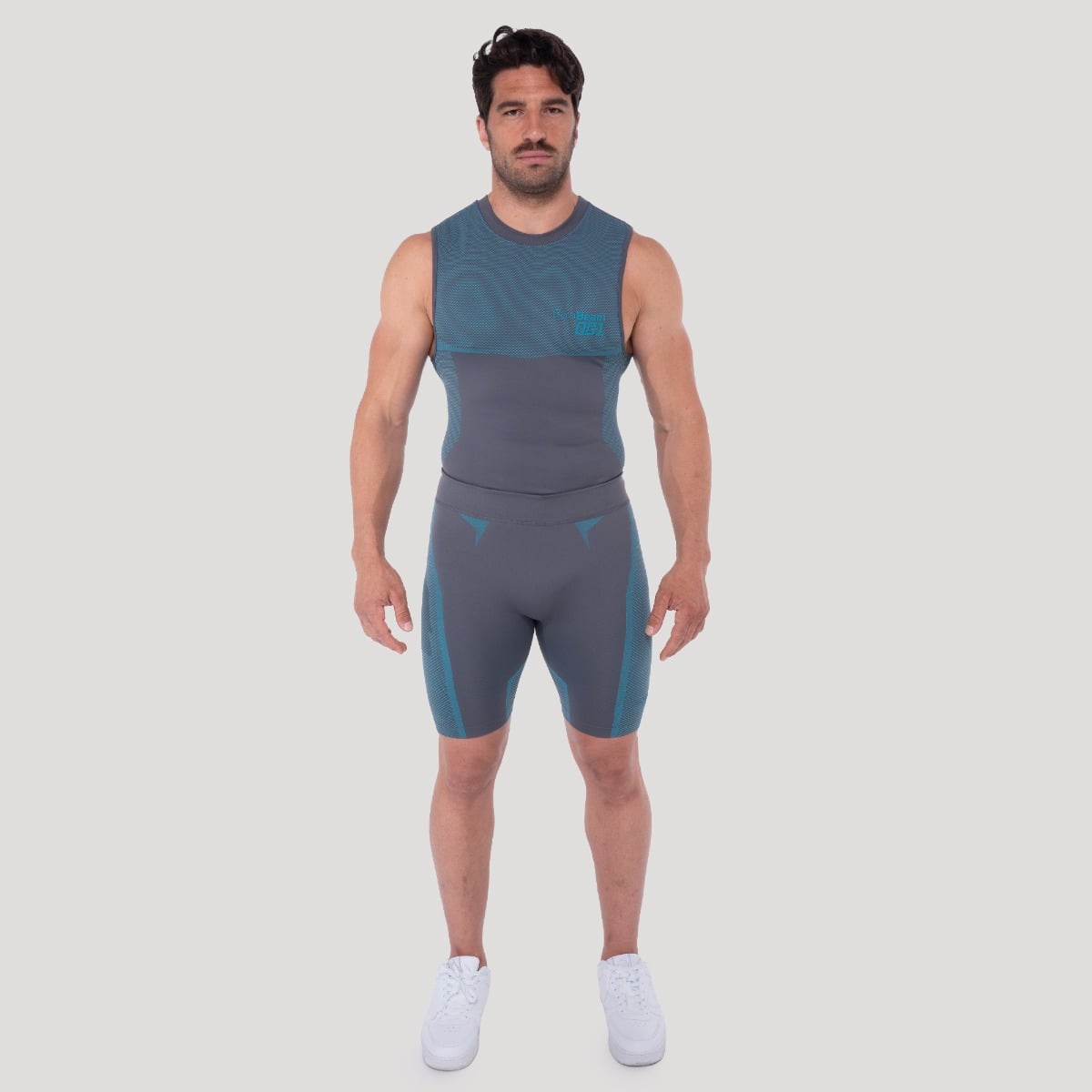 GymBeam OG1brezšivni top brez rokavov Grey/Blue - Velikost: S | Barva: sivá | Teža: 0,1673 g | Pakiranje: 110 · záber 6