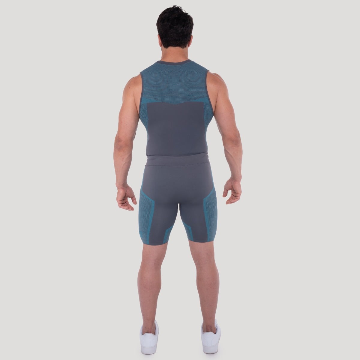 GymBeam OG1brezšivni top brez rokavov Grey/Blue - Velikost: S | Barva: sivá | Teža: 0,1673 g | Pakiranje: 110 · záber 7