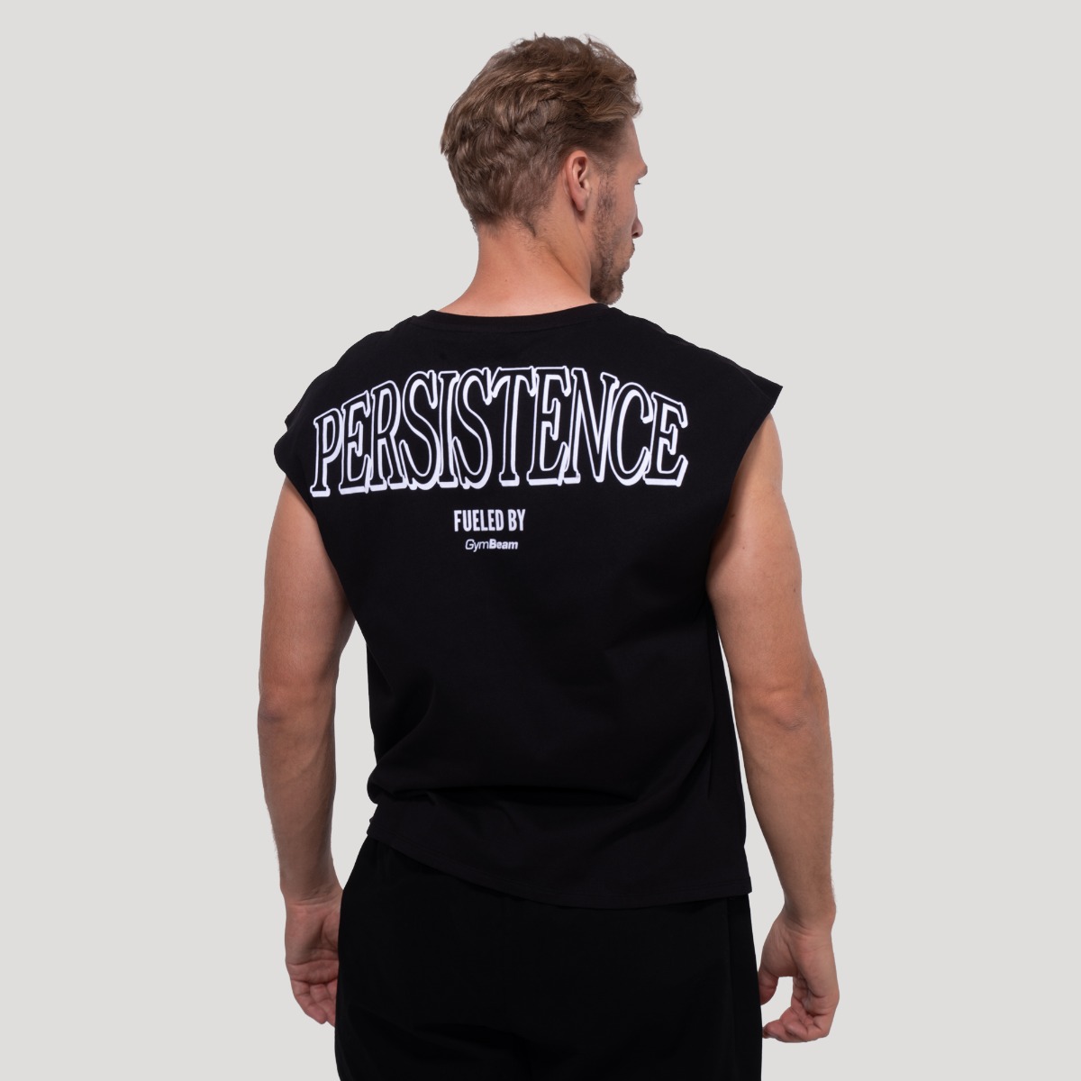Majica brez rokavov Persistence Black - GymBeam