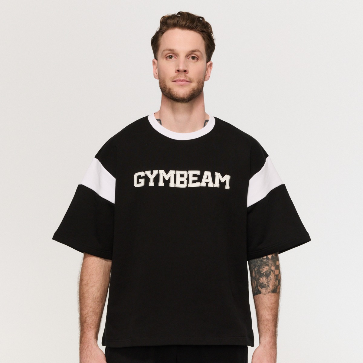 Majica Premium Heavyweight Varsity Black - GymBeam