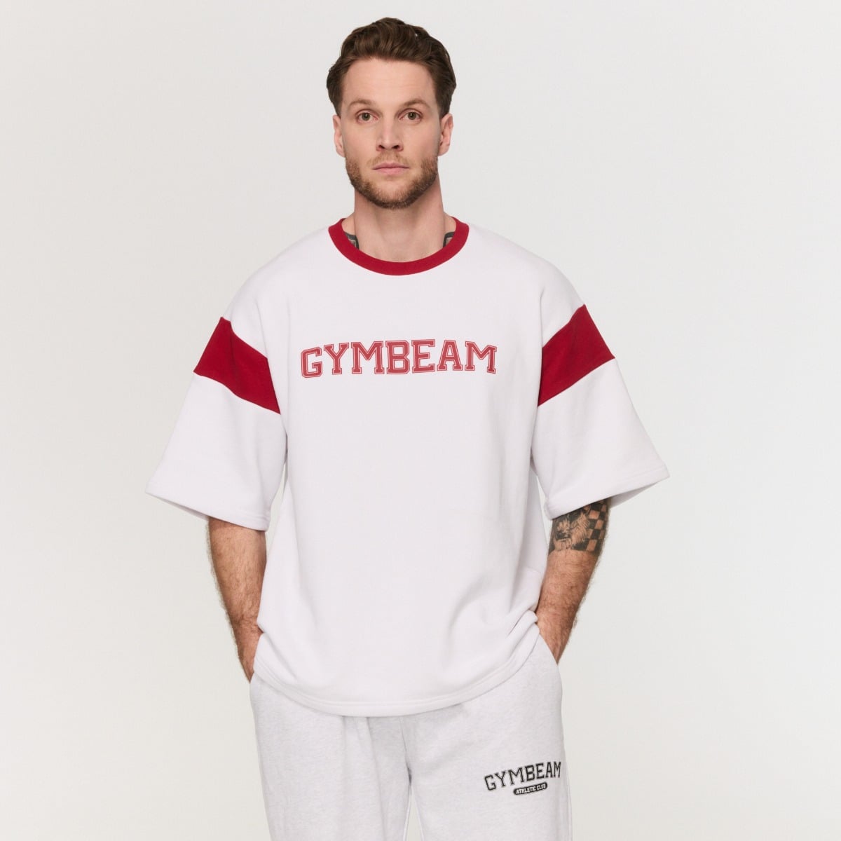 Majica Premium Heavyweight Varsity White - GymBeam