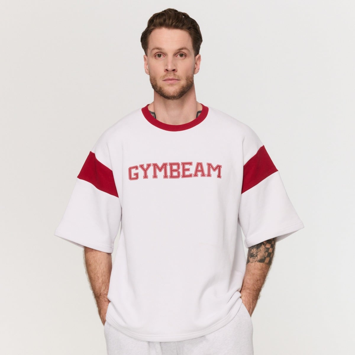 Majica Premium Heavyweight Varsity White - GymBeam