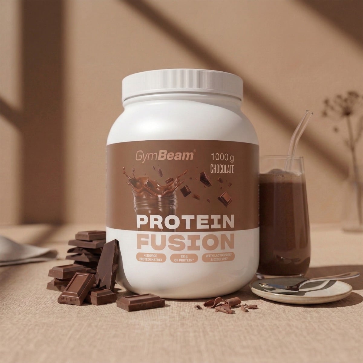 Protein Fusion - GymBeam 1000 g - čokolada