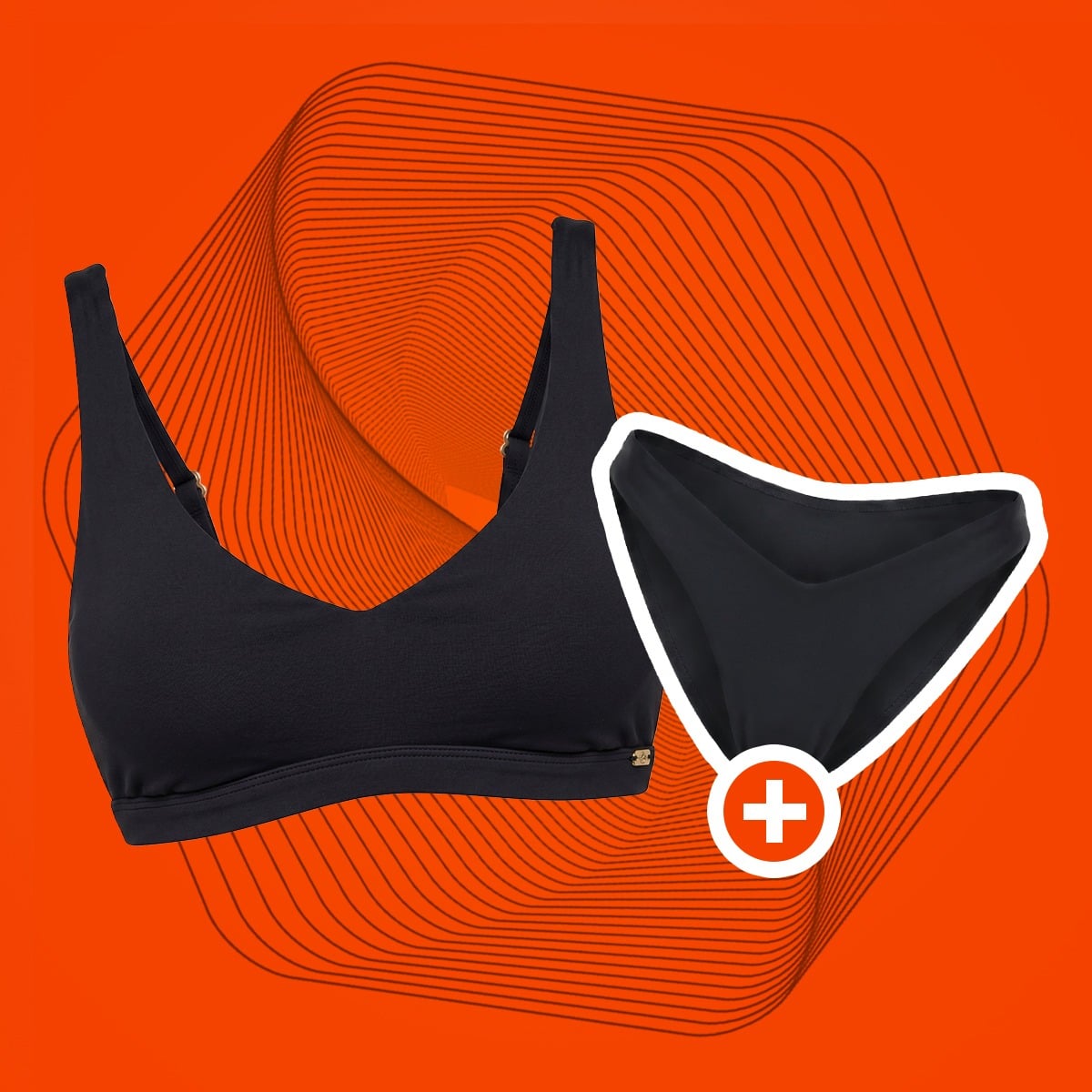 Ženski bikini top Sports Black - GymBeam + darilo