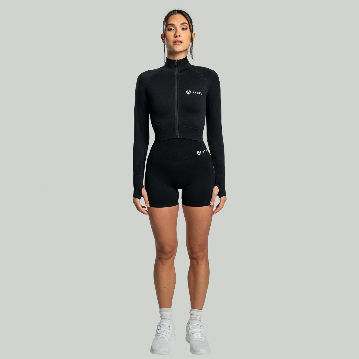 STRIX Ženski cropped top Seamless Black - Velikost: L | Barva: čierna | Teža: 0,27496 g | Pakiranje: 50 · záber 6