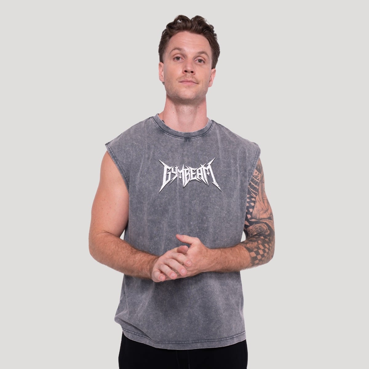 Majica brez rokavov Spike Gray  - GymBeam