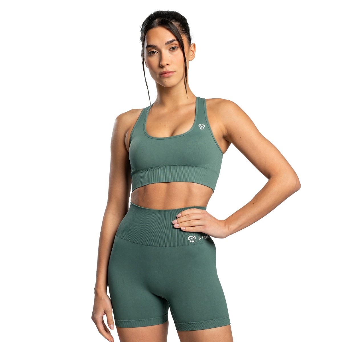 STRIX Športni nedrček Seamless Moss - Velikost: S | Barva: zelená | Teža: 0,10496 g | Pakiranje: 105 · záber 10