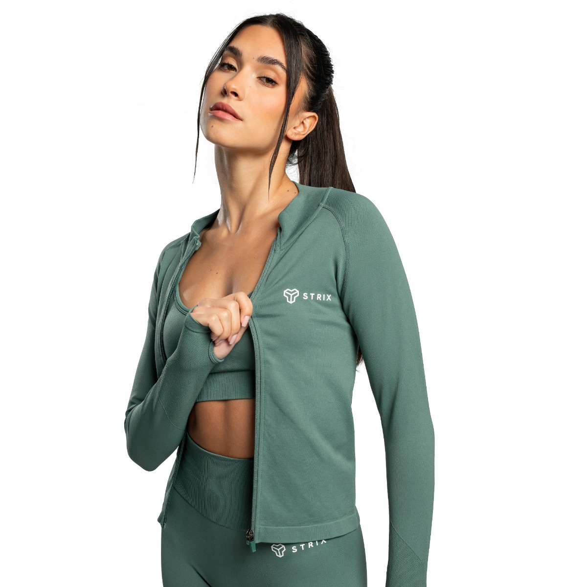 STRIX Ženski športni top Seamless Moss - Velikost: L | Barva: zelená | Teža: 0,31196 g | Pakiranje: 46 · záber 9