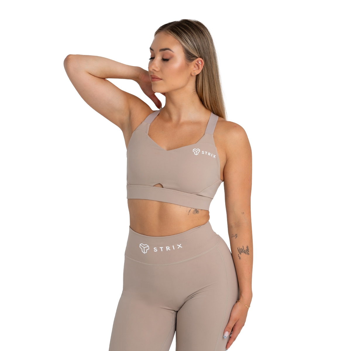 STRIX Športni nedrček Taupe - Velikost: S | Barva: béžová | Teža: 0,126 g | Pakiranje: 100 · záber 8