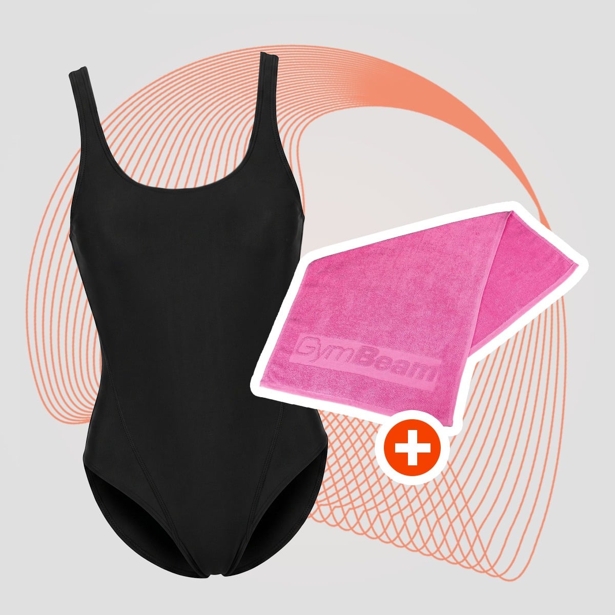 Ženske kopalke Sports Black - GymBeam + darilo