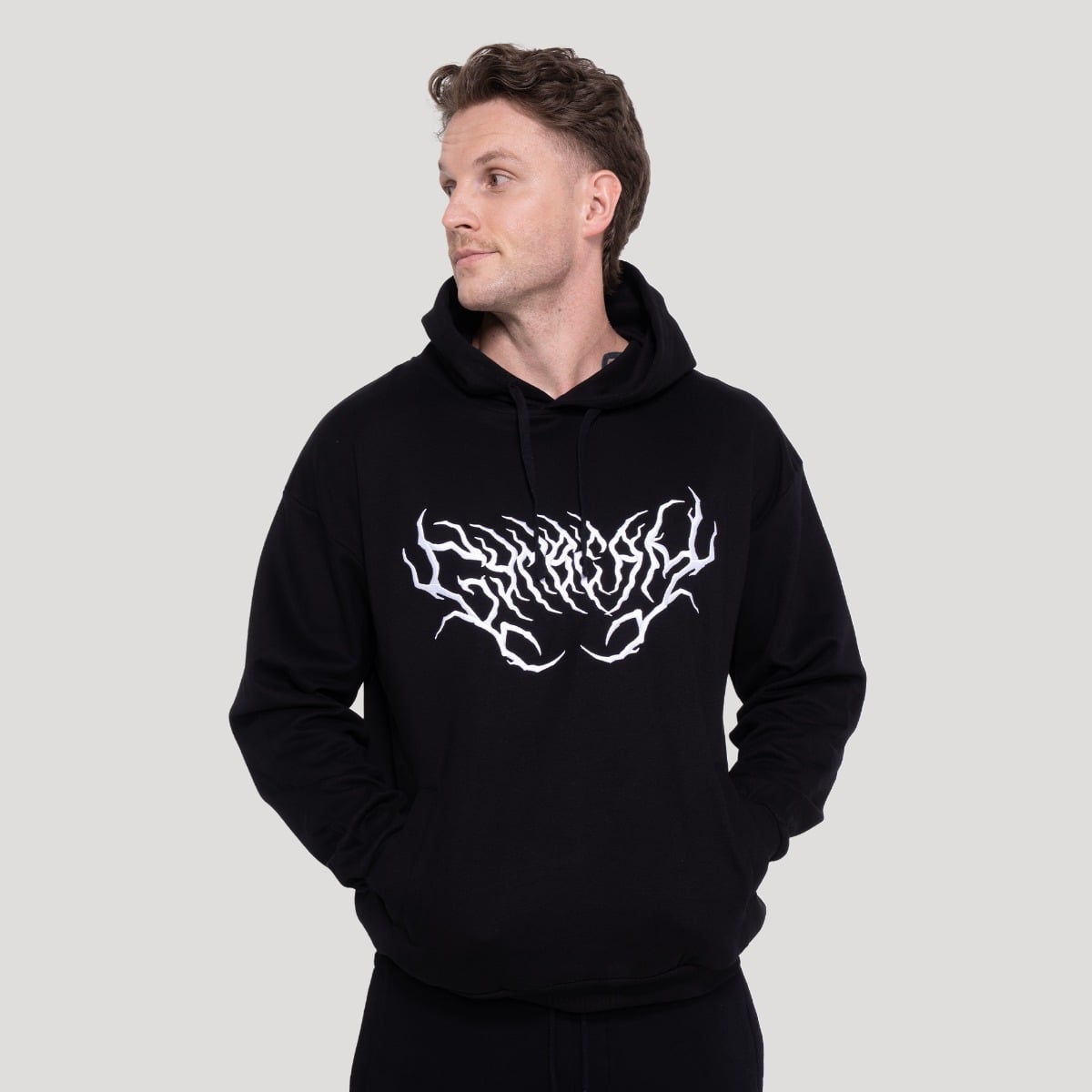 Pulover s kapuco Thorn Black – GymBeam