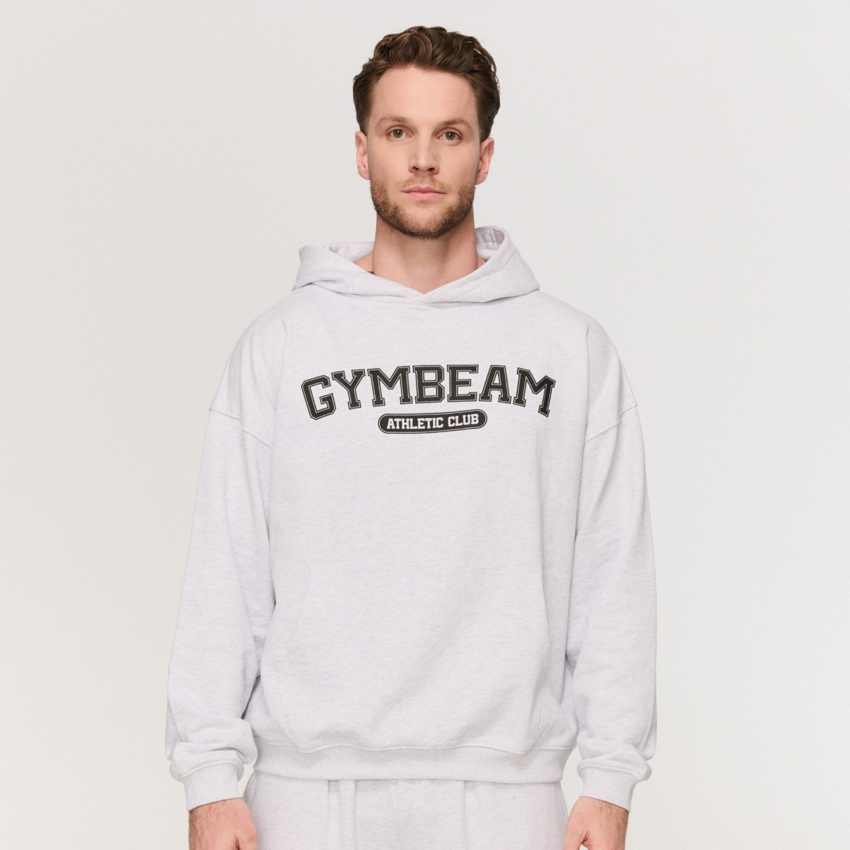 Pulover s kapuco Varsity Grey - GymBeam
