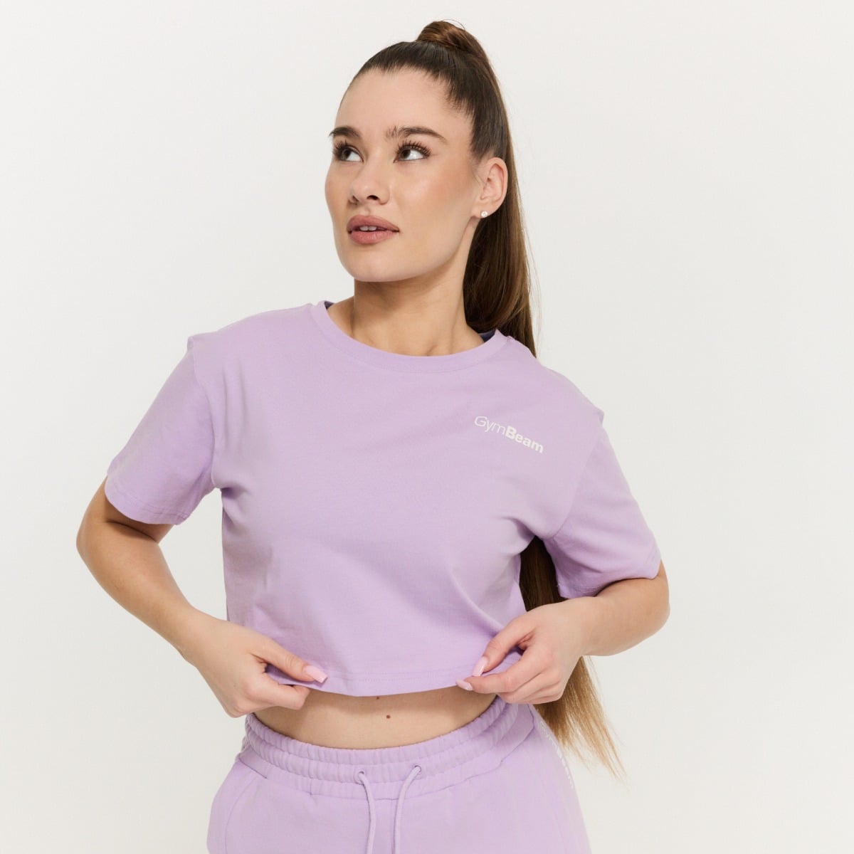 Ženska majica Limitless Cropped Lavender - GymBeam