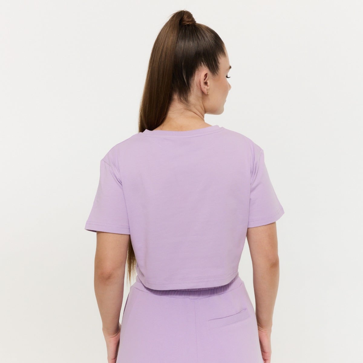 Ženska majica Limitless Cropped Lavender - GymBeam