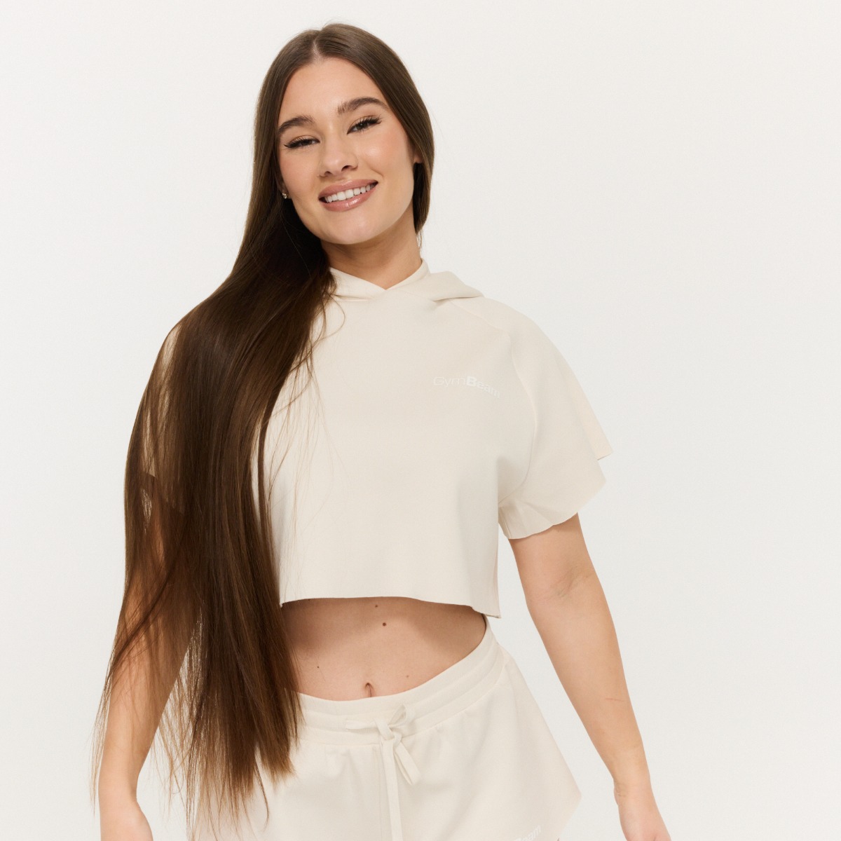 Ženska kratka majica s kapuco Relay Pearl - GymBeam