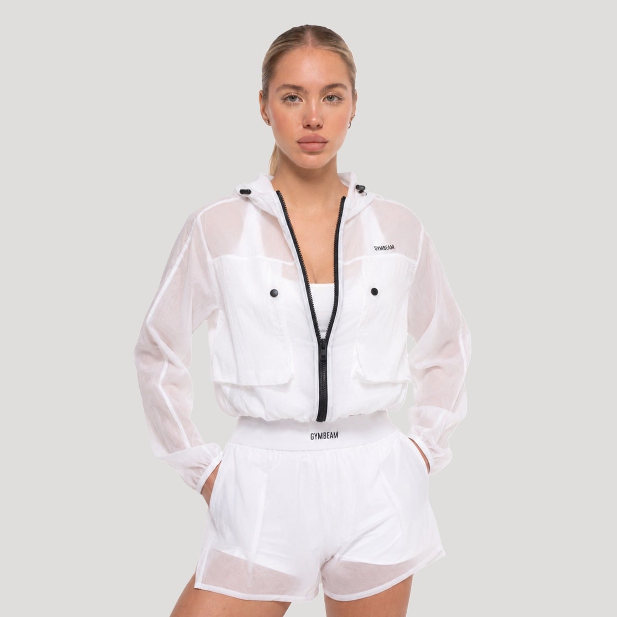 Ženska jakna Flow White - GymBeam