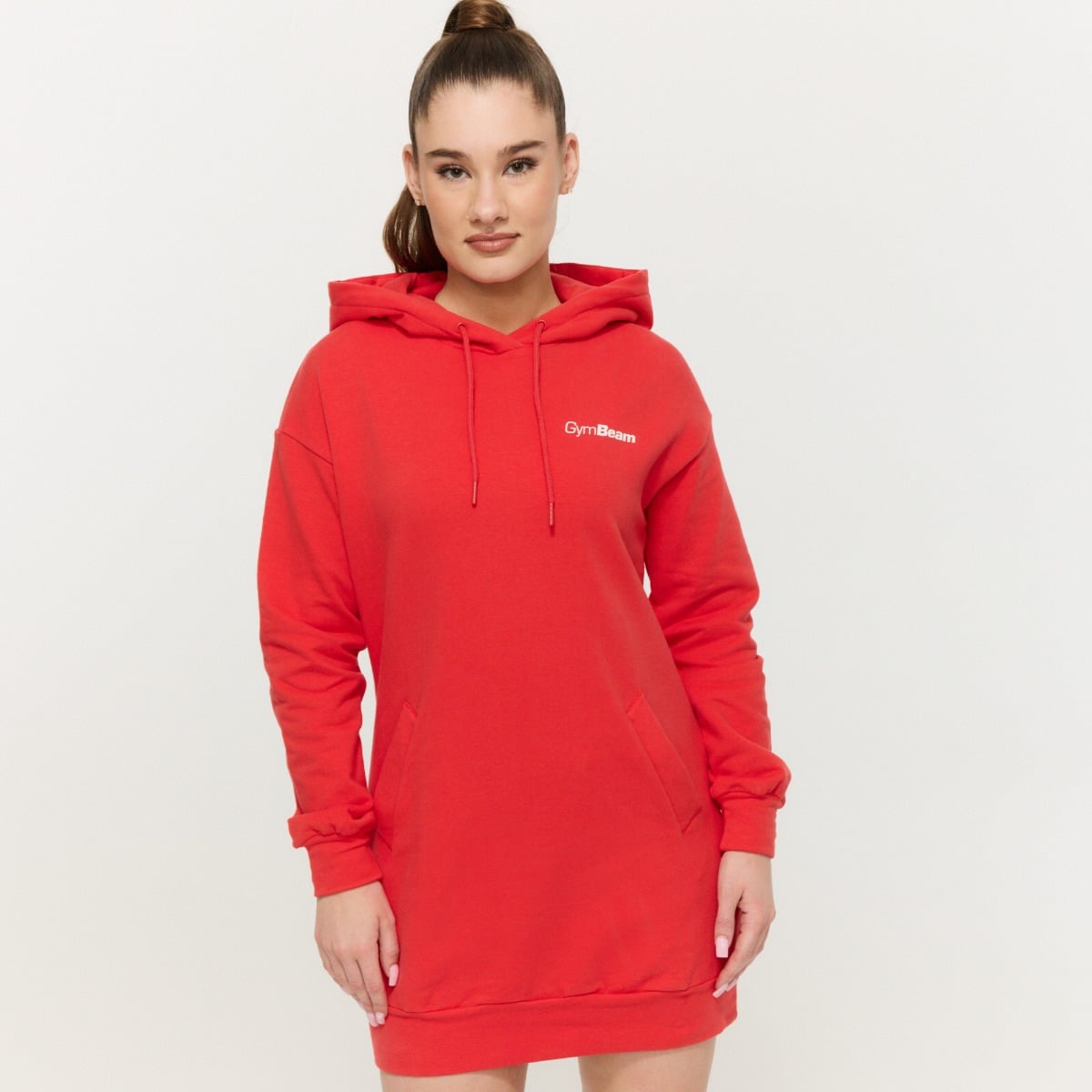 Ženski dolgi pulover Limitless Hot Red - GymBeam