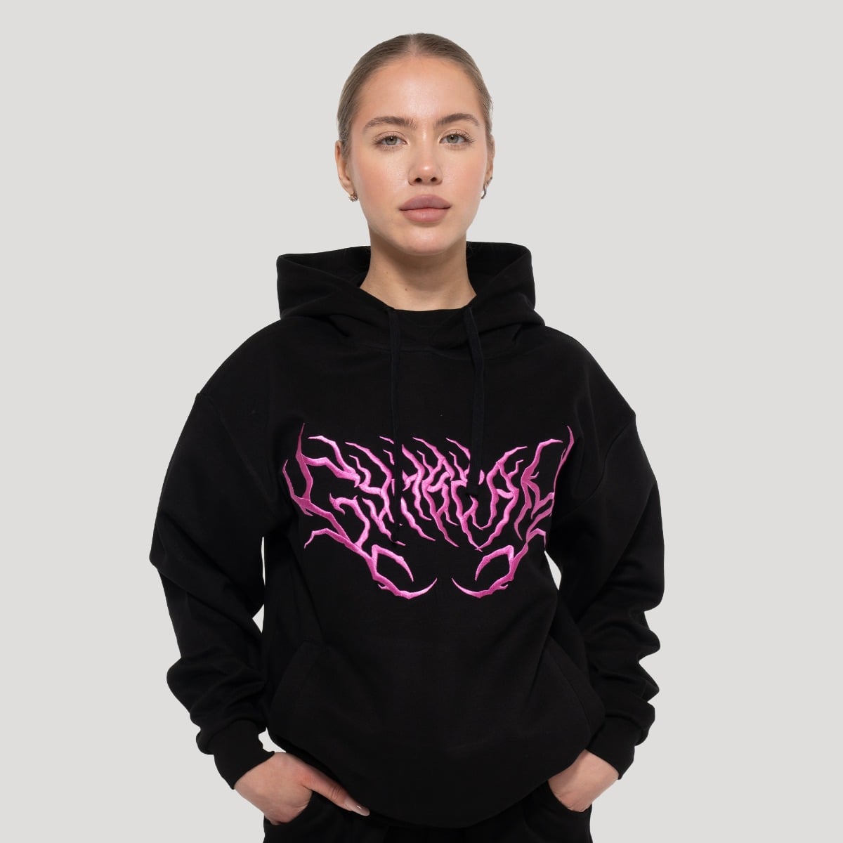 Ženski pulover s kapuco Thorn Black - GymBeam