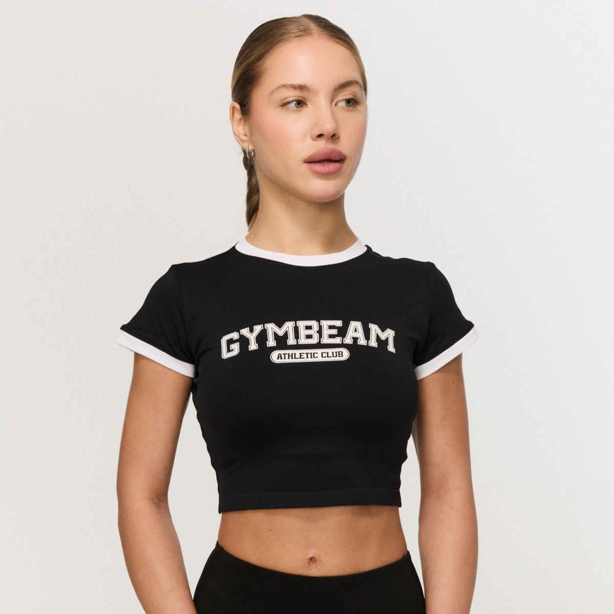 Ženska majica s kratkimi rokavi Varsity Black - GymBeam