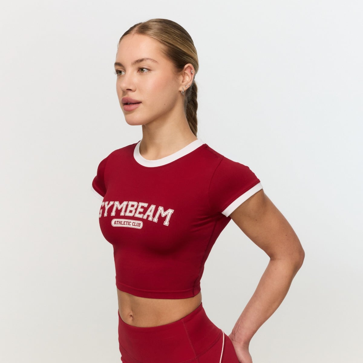Ženska majica s kratkimi rokavi Varsity Red - GymBeam