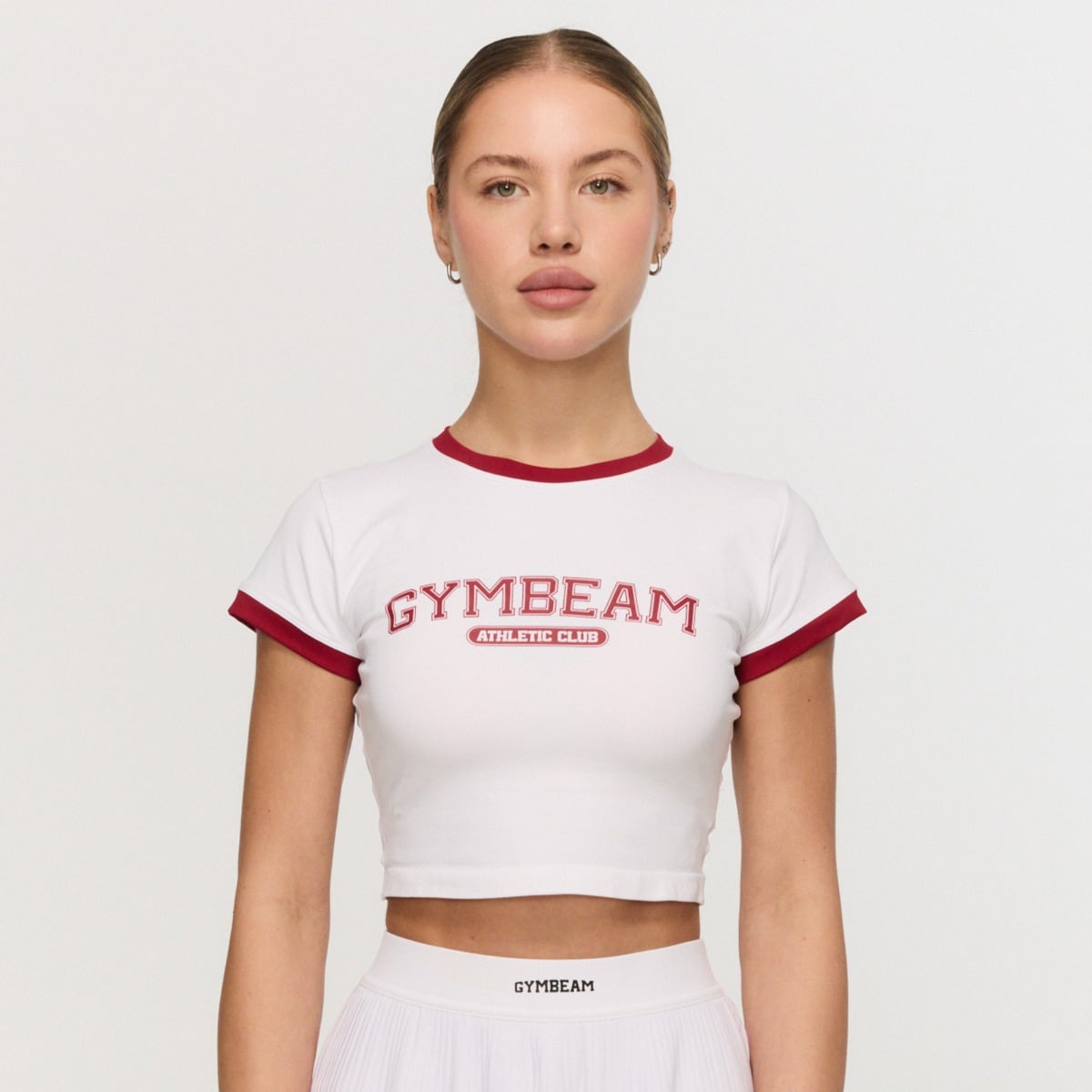 Ženska majica s kratkimi rokavi Varsity White - GymBeam