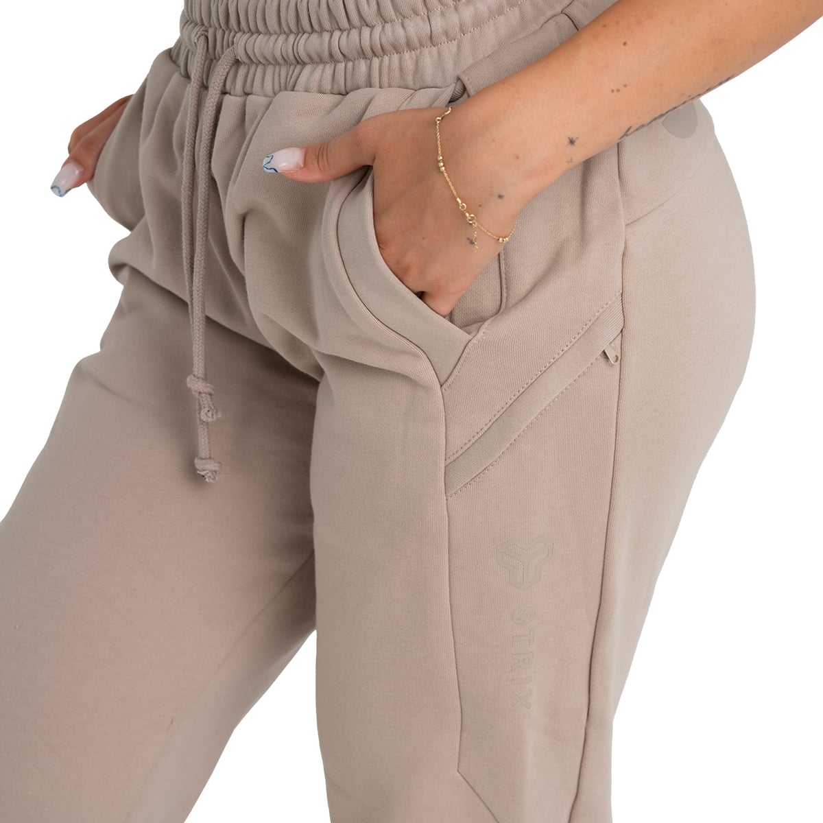 STRIX Ženska trenirka Taupe - Velikost: XL | Barva: béžová | Teža: 0,84 g | Pakiranje: 28 · záber 7