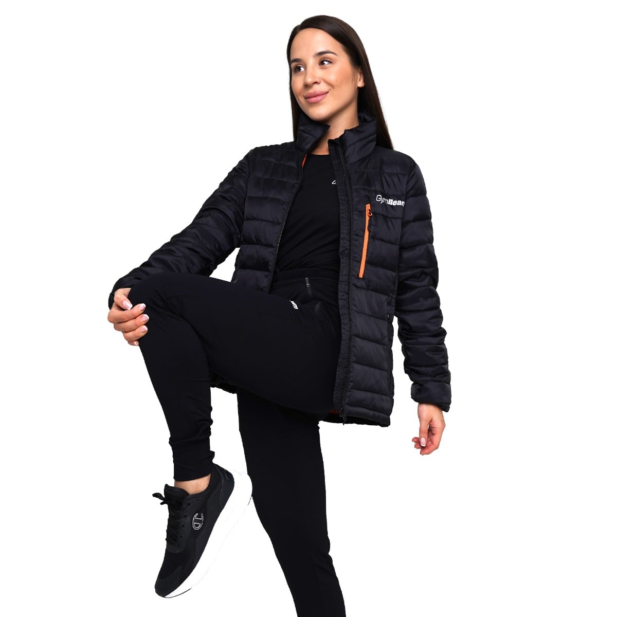 GymBeam Ženska jakna Puffer Black/Orange - Velikost: S | Barva: čierna | Teža: 0,47 g | Pakiranje: 20 · záber 11