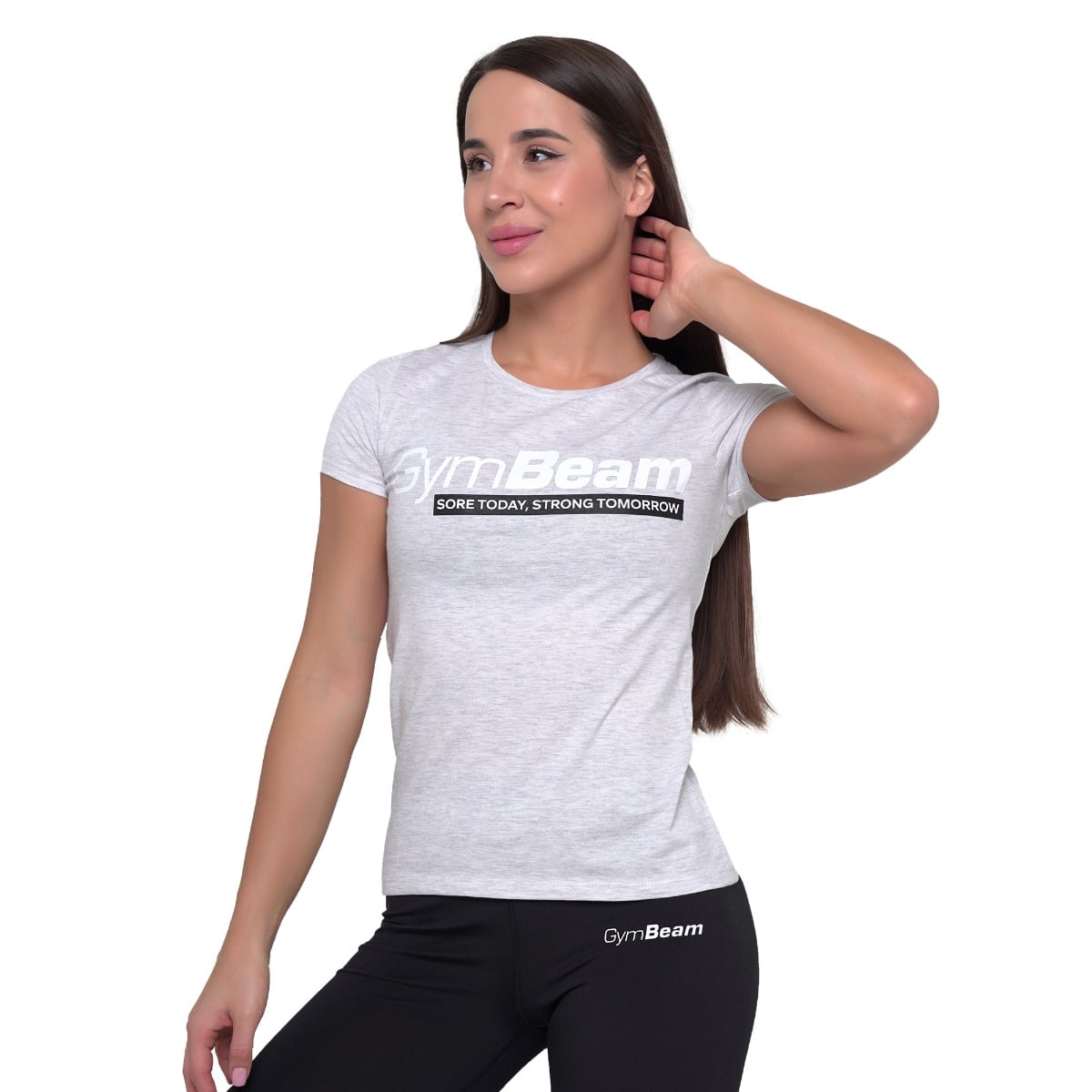 GymBeam Ženska majica Strong Tomorrow Grey - Velikost: XS | Barva: sivá | Teža: 0,1 g · záber 6