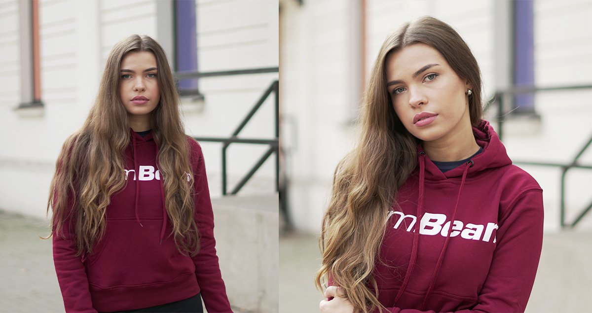 Ženska jopica Athlete Burgundy White - GymBeam