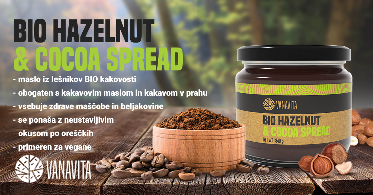 BIO Lešnikov namaz s kakavom - VanaVita